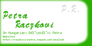 petra raczkovi business card